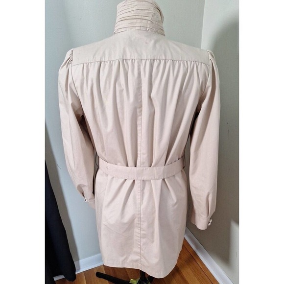 Vintage 80s London Fog Puff Sleeve Overcoat Trench Coat Jacket High Neck 12 - Picture 5 of 9